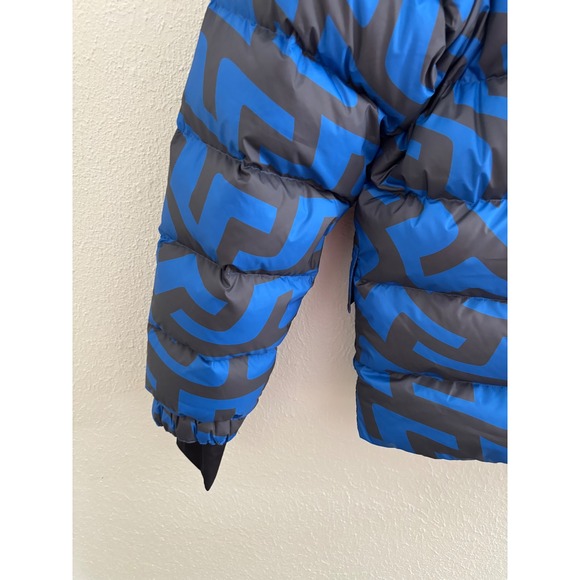J.Lindeberg Sphere Down Jacket Print Blue Bridge Swirl Puffer Mens L - Picture 14 of 16